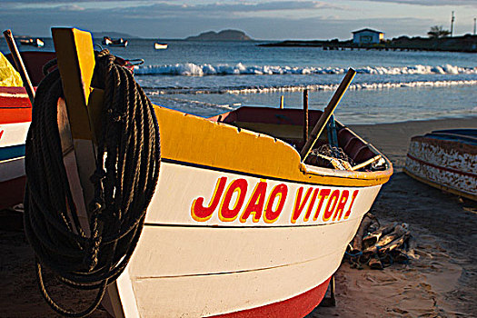 巴西,渔船,海滩