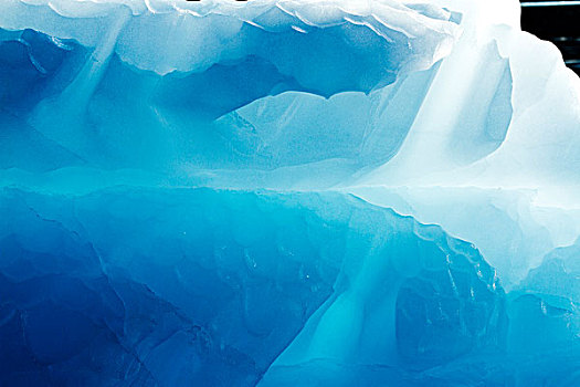 格陵兰,伊路利萨特,蓝色,冰,逆光,冰山,冰河,迪斯科湾,夏天,早晨
