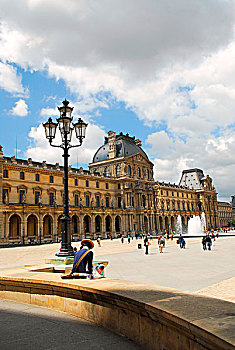 卢浮宫,夏天,巴黎,法国