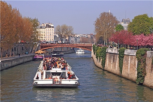 游客,游轮,船,巴黎,法国
