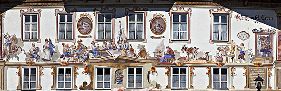 传统,壁画,乌伯阿玛高,上巴伐利亚,巴伐利亚,德国