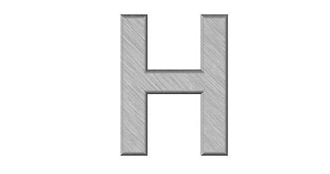 字母h,金属,白色,隔绝,背景