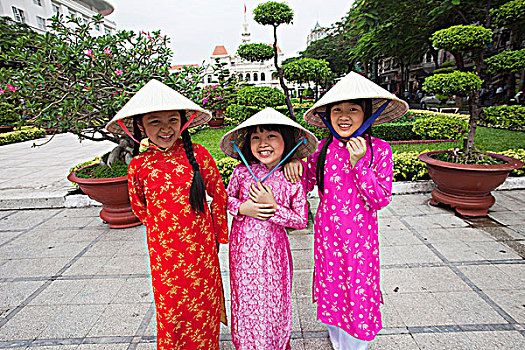 越南,胡志明市,传统,越南人,服饰