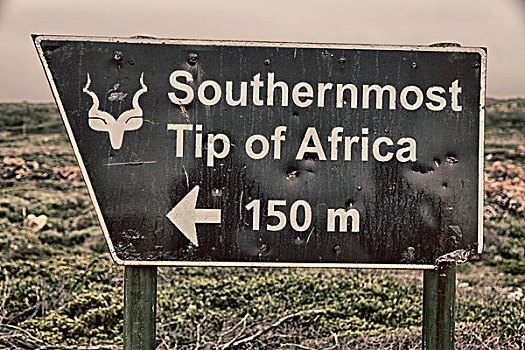 南非,路标,岬角,南方,非洲,指示
