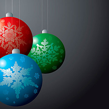 圣诞装饰,小玩意,红色,绿色,蓝色,黑色背景
