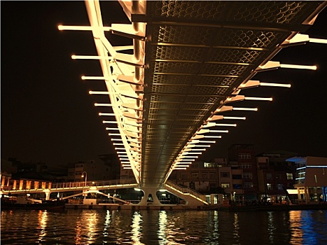 现代,桥,夜晚