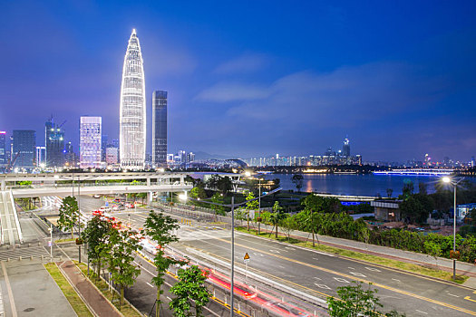 广东省深圳市南山区后海片区夜景