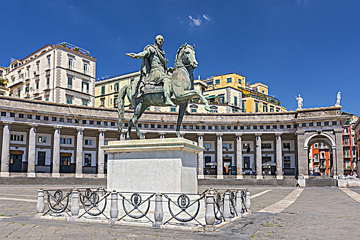 铜像,国王,广场,那不勒斯,意大利