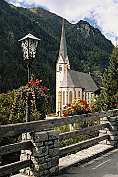 奥地利,风景,教堂,海里根布鲁特,大幅,尺寸