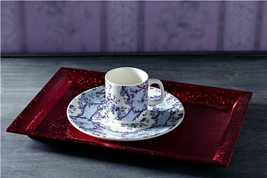 茶杯,维多利亚时代风格,红色,托盘,壁纸,背景