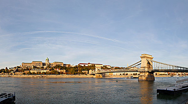 俯视,布达佩斯,链索桥