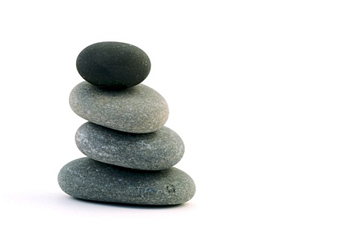 平衡,禅,石头,白色背景