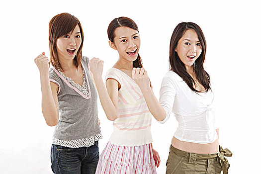 三个,年轻,亚洲女性