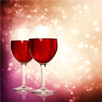 玻璃杯,红酒,闪闪发光,背景