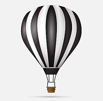热气球,象征,现代,简约,设计,风格,矢量,插画,剪影