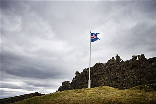 旗,飘扬,冰岛