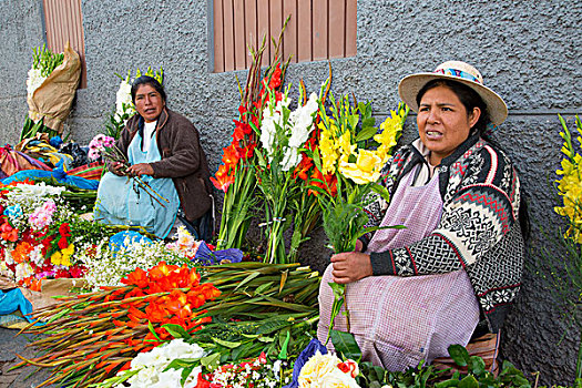 女人,销售,花,佩特罗,市场,库斯科,乌鲁班巴,省,秘鲁