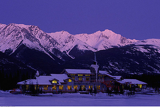 滑雪小屋,山峦,卡纳纳斯基斯县,加拿大