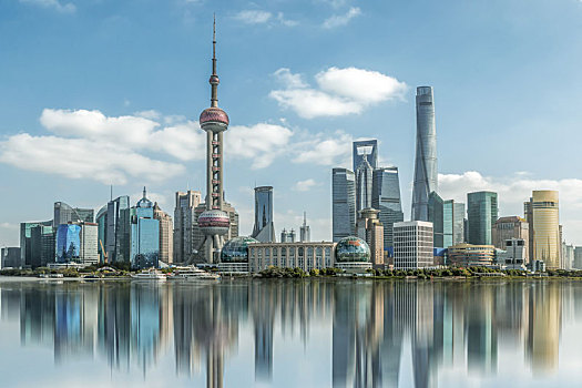 上海陆家嘴金融区建筑景观天际线