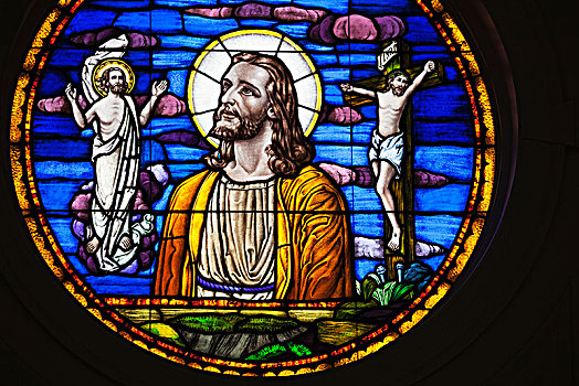 彩色玻璃窗,耶稣,死亡,神学,大学,肯塔基,美国