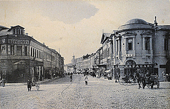 街道,冬天,莫斯科,俄罗斯,早,20世纪