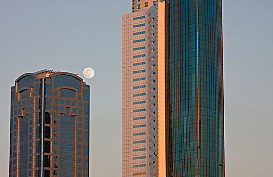 阿联酋,迪拜,满月,上升,塔,建筑