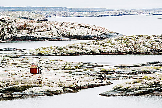 小屋,海洋,瑞典
