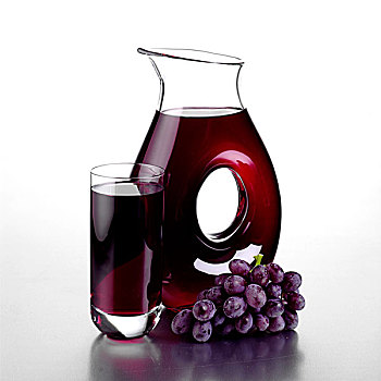 葡萄汁,全玻璃,一串葡萄
