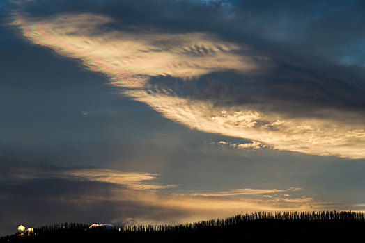 日落,麦克唐纳湖,蒙大拿