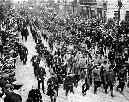 德国人,军队,犯人,安特卫普,比利时,第一次世界大战
