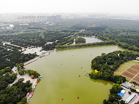 航拍辽宁沈阳北陵公园