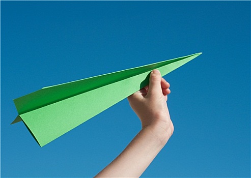 绿色,纸飞机,旅行,概念