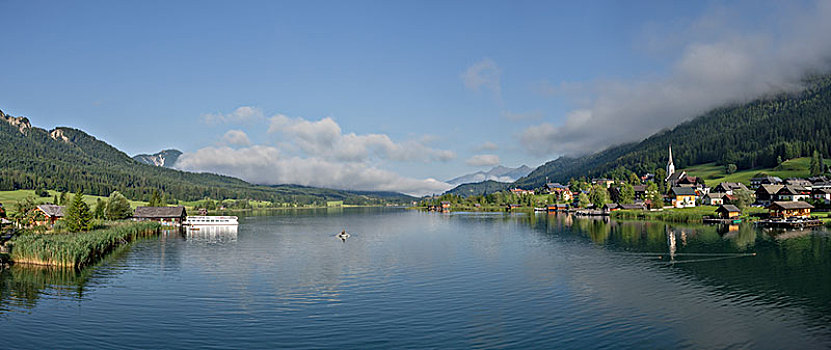 风景,上方,湖,卡林西亚,奥地利,欧洲