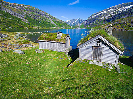 老,挪威,小屋