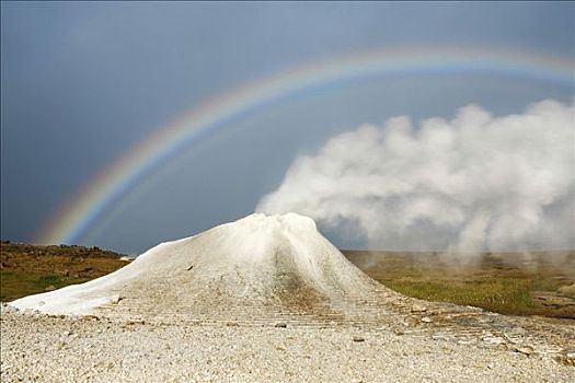 蒸汽,迷你,火山,仰视,彩虹,冰岛,欧洲