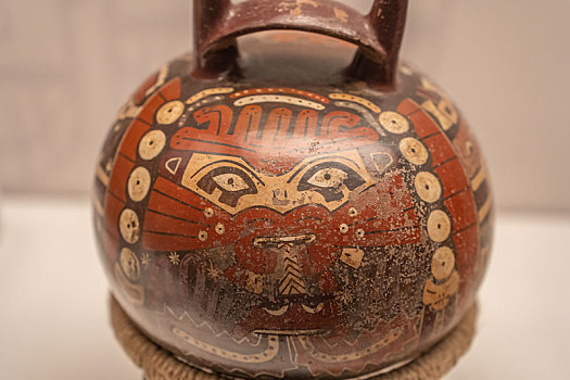 秘鲁安东尼尼教育博物馆纳斯卡文化彩绘人面陶瓶