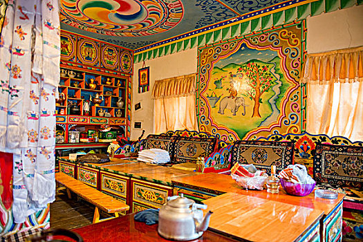 藏族民居的唐卡