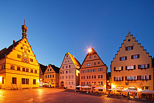 市场,旅店,罗腾堡,浪漫大道,中间,弗兰克尼亚,巴伐利亚,德国,欧洲