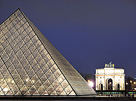 法国,巴黎,卢浮宫,金字塔,旋转木马