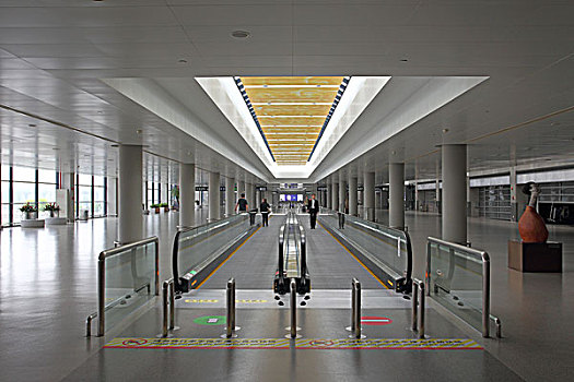 上海浦东国际机场候机楼,大厅,走廊,建筑内部