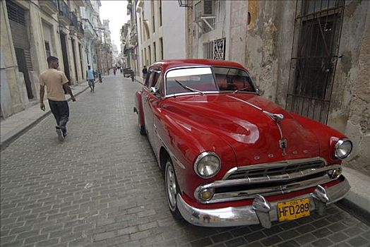 老,美洲,老爷车,局部,哈瓦那,古巴