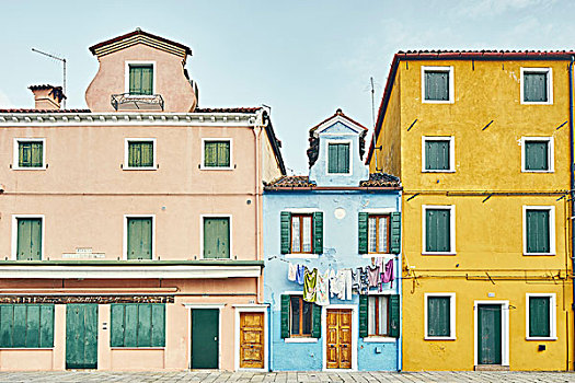 建筑,传统,多彩,房子,布拉诺岛,威尼斯,意大利