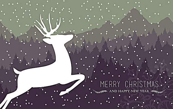 圣诞快乐,新年快乐,假日,卡片,鹿