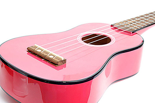 小,粉色,吉他,隔绝,白色背景