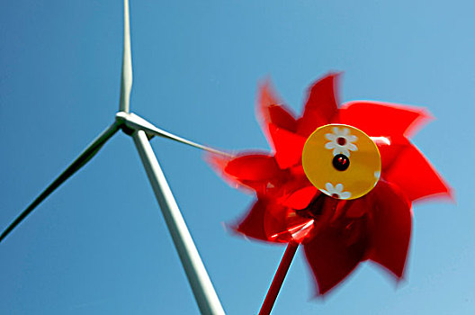 纸风车,正面,风,涡轮,象征,图像,能量