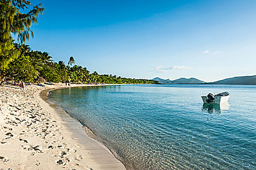 白沙滩,湾,斐济,南太平洋