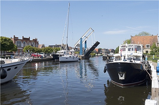 高兴,游艇,港口,弗里斯兰省,荷兰