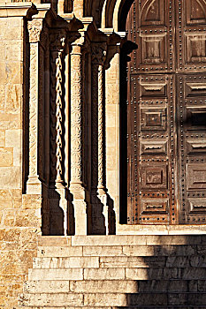特写,门口,入口,老教堂,可因布拉,贝拉,滨海,葡萄牙