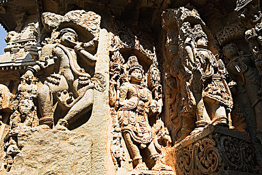 浅浮雕,庙宇,地区,印度