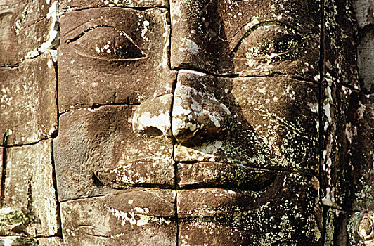 石头,脸,巴雍寺,收获,柬埔寨,东南亚